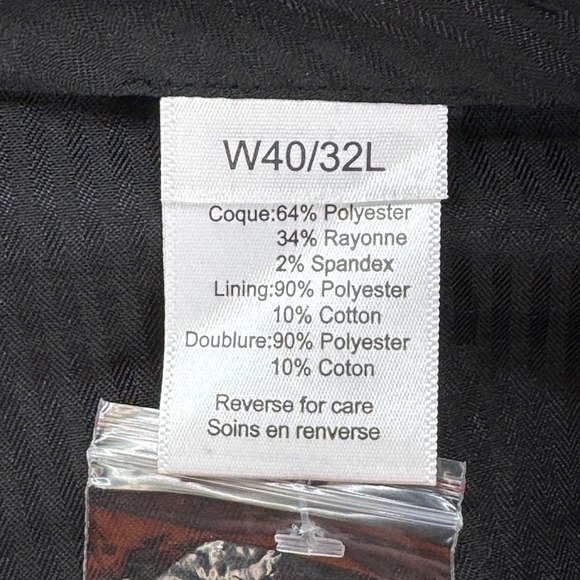 Paisley Gray Mens Plaid Slim Fit Dress Pants Trousers Size 40x32 Black Cream - Picture 8 of 8